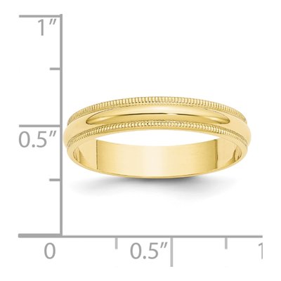 10K Yellow Gold 4mm Milgrain Wedding Band – view 5