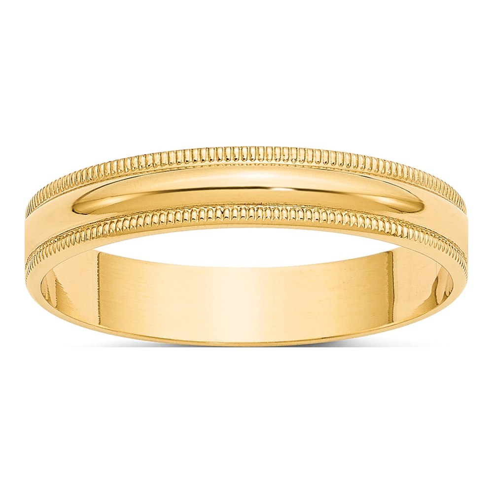 10K Yellow Gold 4mm Milgrain Wedding Band
