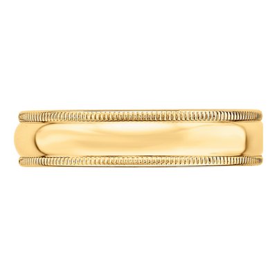 10K Yellow Gold 5mm Milgrain Wedding Band – view 4