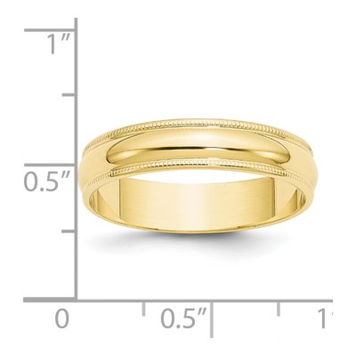10K Yellow Gold 5mm Milgrain Wedding Band – view 5
