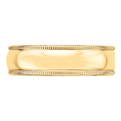 10K Yellow Gold 6mm Milgrain Wedding Band – view 4