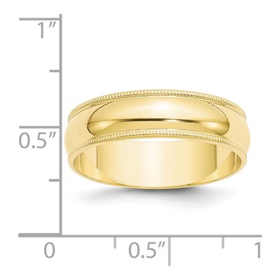 10K Yellow Gold 6mm Milgrain Wedding Band – view 5