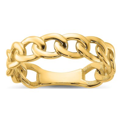 10K Yellow Gold Curb Link Ring