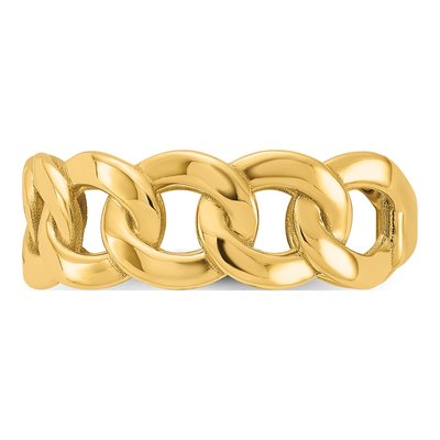 Men's 10K Yellow Gold Curb Link Ring – view 3