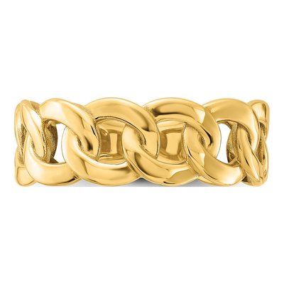Men's 10K Yellow Gold Curb Link Ring – view 4