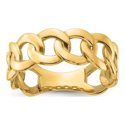 Men's 10K Yellow Gold Curb Link Ring