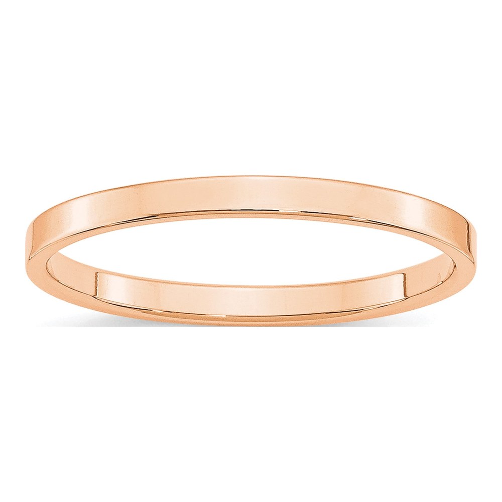 10K Rose Gold 2mm Flat Wedding Band