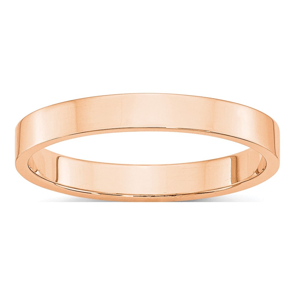 10K Rose Gold 3mm Flat Wedding Band