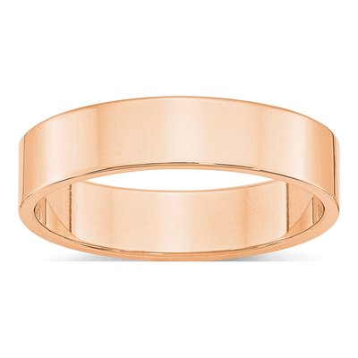 10K Rose Gold 5mm Flat Wedding Band