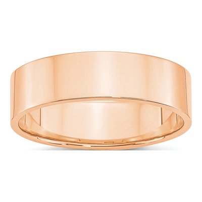 10K Rose Gold 6mm Flat Wedding Band