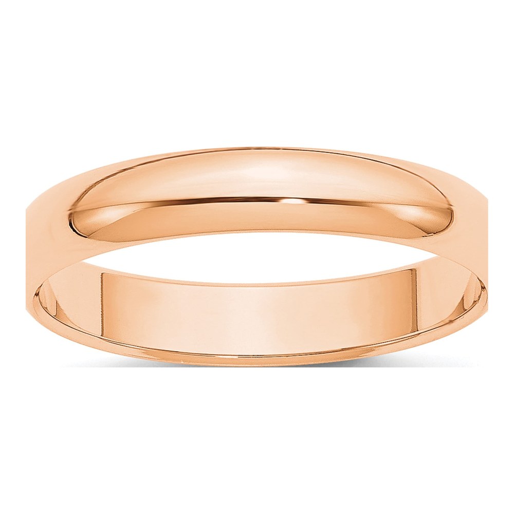 10K Rose Gold 4mm Half Round Wedding Band