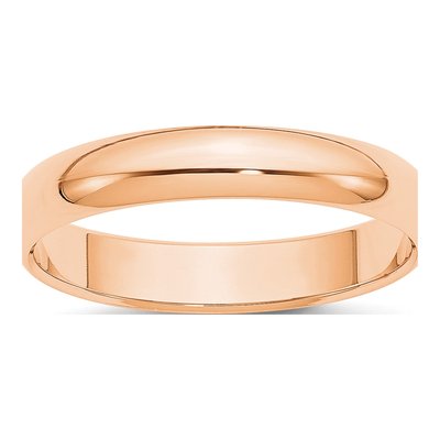 10K Rose Gold 4mm Half Round Wedding Band