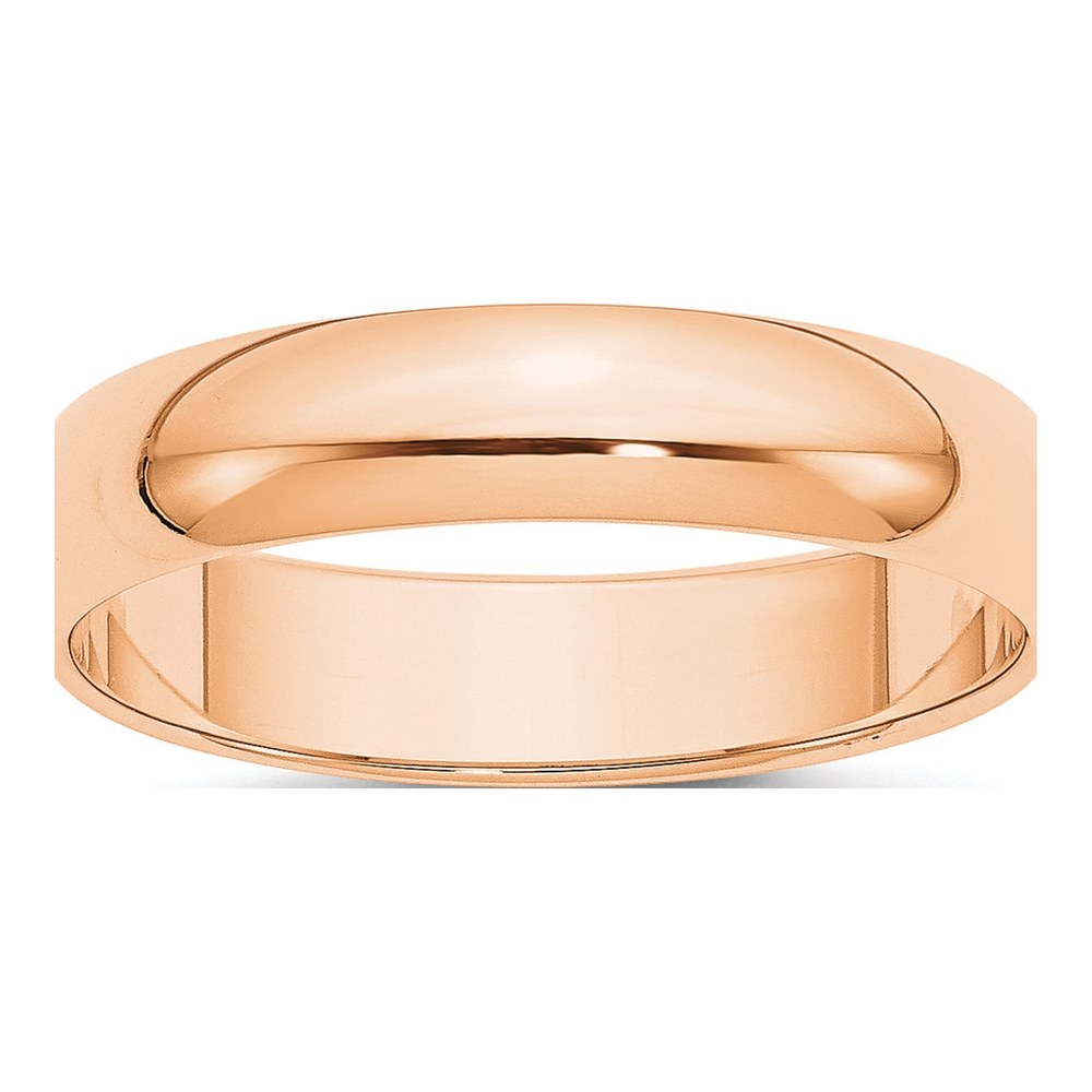 10K Rose Gold 5mm Half Round Wedding Band