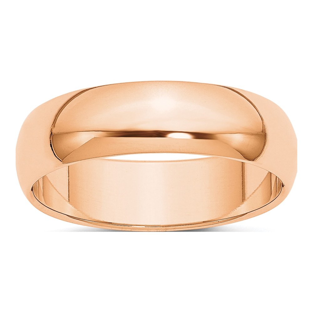 10K Rose Gold 6mm Half Round Wedding Band