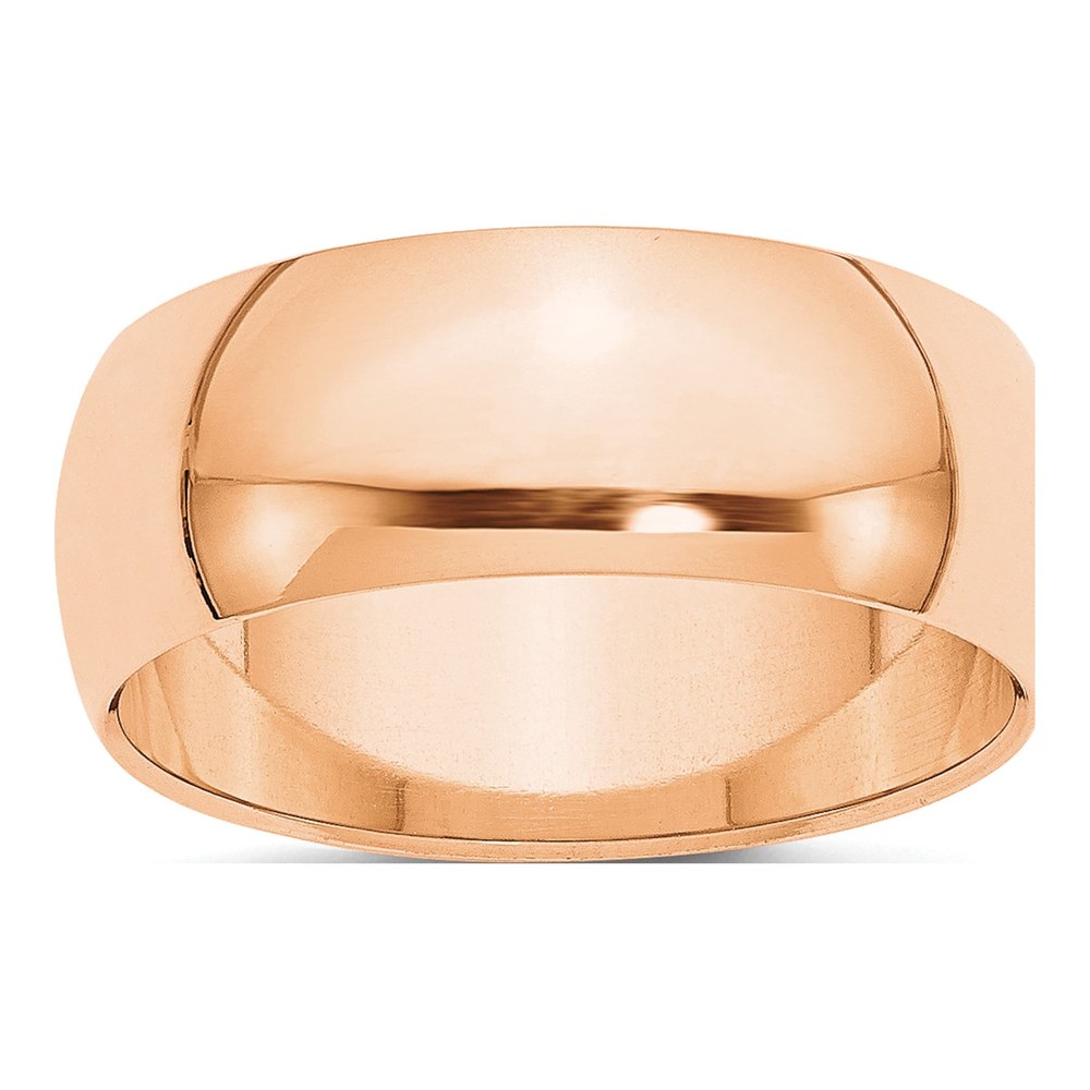 10K Rose Gold 8mm Half Round Wedding Band