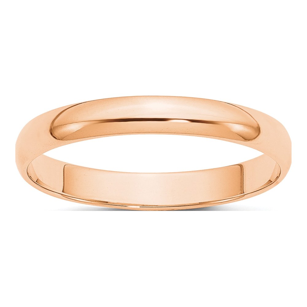 10K Rose Gold 3mm Half Round Wedding Band