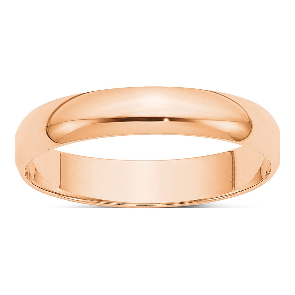 10K Rose Gold 4mm Half Round Wedding Band