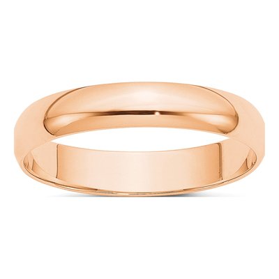 10K Rose Gold 4mm Half Round Wedding Band