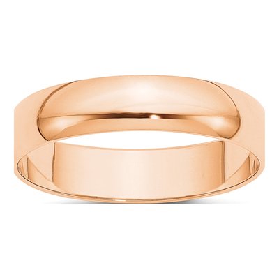 10K Rose Gold 5mm Half Round Wedding Band