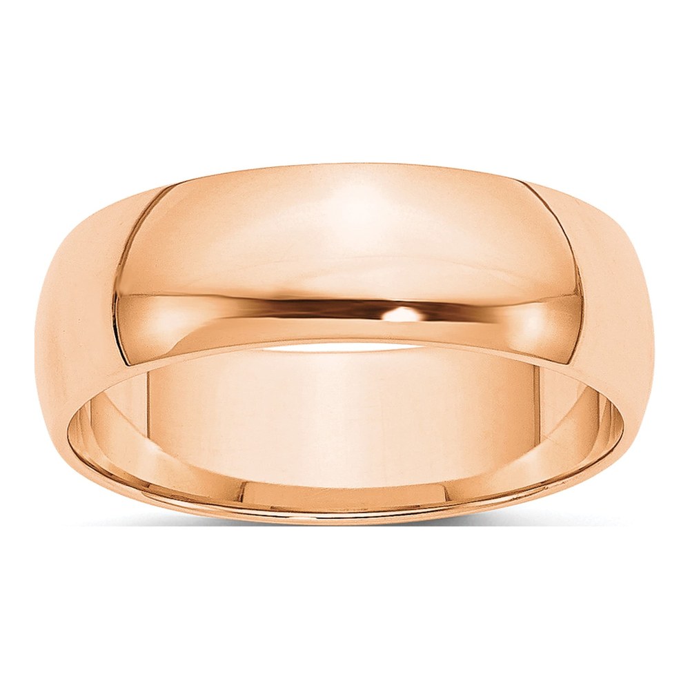 10K Rose Gold 6mm Half Round Wedding Band