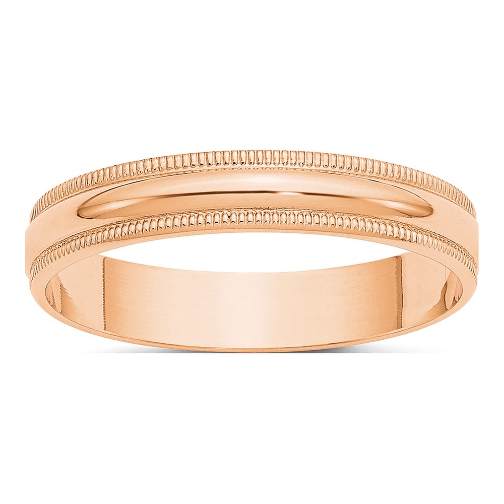 10K Rose Gold 4mm Milgrain Wedding Band