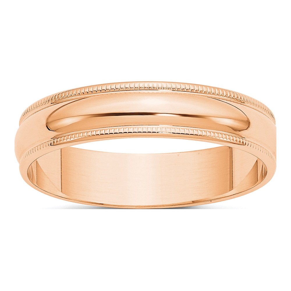 10K Rose Gold 5mm Milgrain Wedding Band