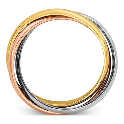 10K Tri-Color Gold Rolling Ring – view 3