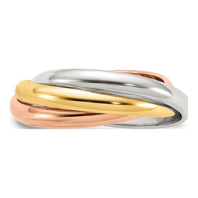 10K Tri-Color Gold Rolling Ring – view 4