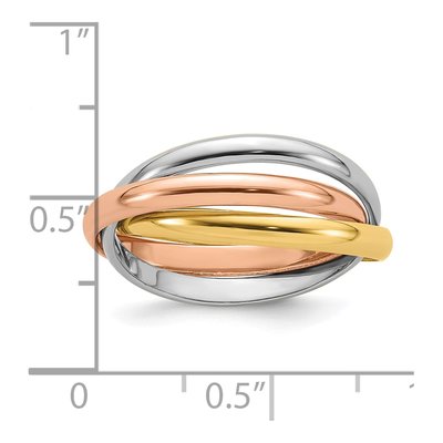 10K Tri-Color Gold Rolling Ring – view 6