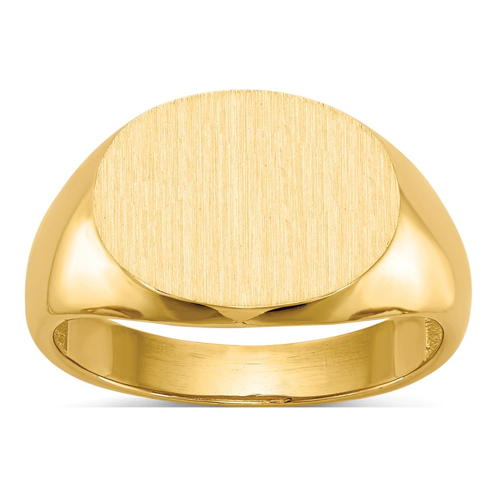 10K 16.0x12.0mm Oval Open Back Mens Signet Ring