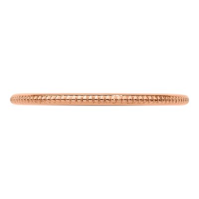 10K Rose Gold 1.2mm Beaded Stackable Band – view 5
