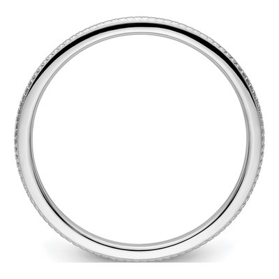 10K White Gold 1.2mm Beaded Stackable Band – view 3