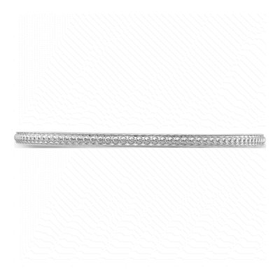 10K White Gold 1.2mm Beaded Stackable Band – view 4