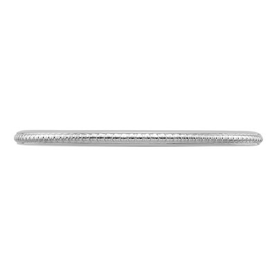 10K White Gold 1.2mm Beaded Stackable Band – view 5