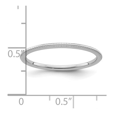 10K White Gold 1.2mm Beaded Stackable Band – view 6