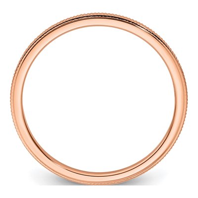 10K Rose Gold 1.2mm Milgrain Stackable Band – view 3