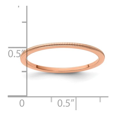 10K Rose Gold 1.2mm Milgrain Stackable Band – view 5