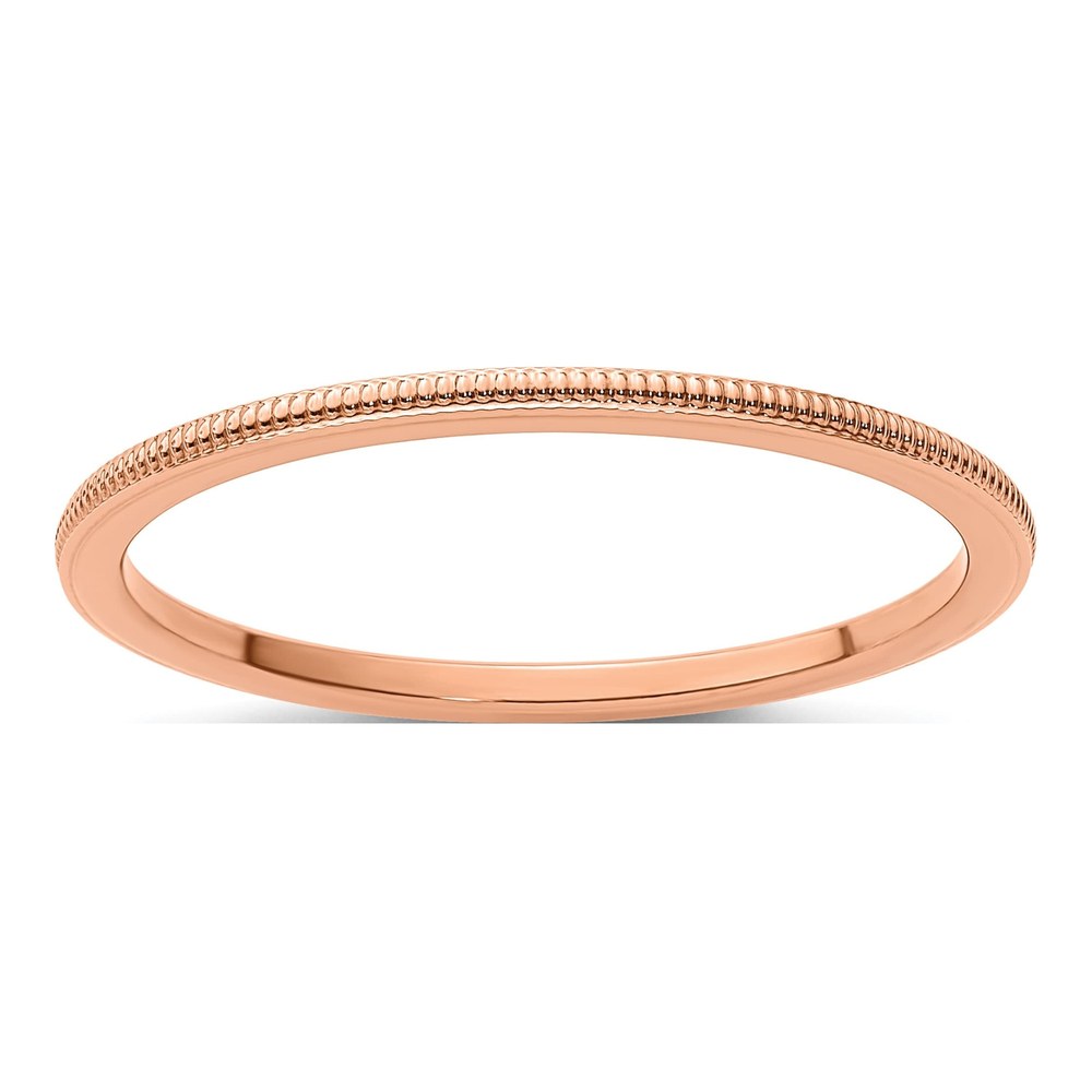 10K Rose Gold 1.2mm Milgrain Stackable Band