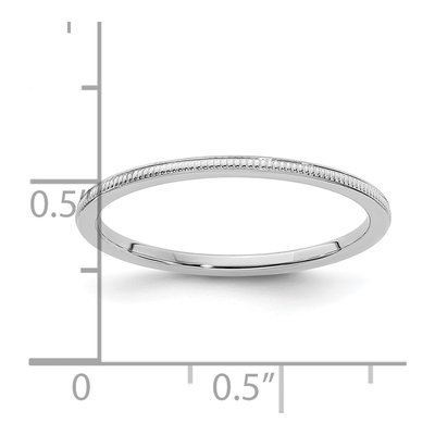 10K White Gold 1.2mm Milgrain Stackable Band – view 4