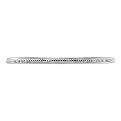 10K White Gold 1.2mm Milgrain Stackable Band – view 5