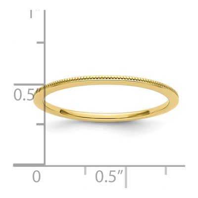 10K Yellow Gold 1.2mm Milgrain Stackable Band – view 6