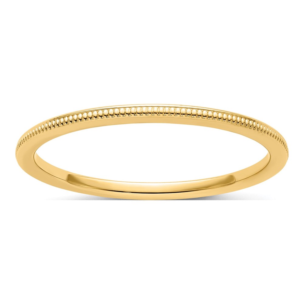 10K Yellow Gold 1.2mm Milgrain Stackable Band