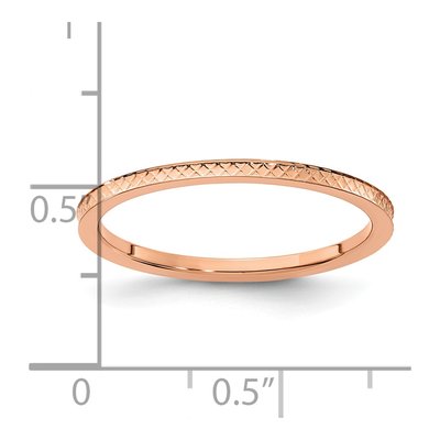 10K Rose Gold 1.2mm Criss-Cross Stackable Band – view 6