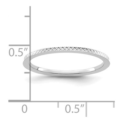 10K White Gold Criss-Cross Stackable Band Ring – view 6