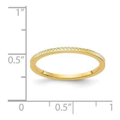 10K Yellow Gold 1.2mm Criss-Cross Stackable Band – view 6