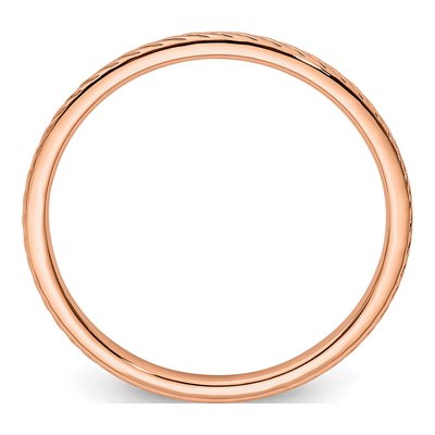10K Rose Gold 1.2mm Twisted Wire Stackable Band – view 3