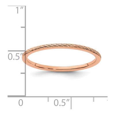 10K Rose Gold 1.2mm Twisted Wire Stackable Band – view 6