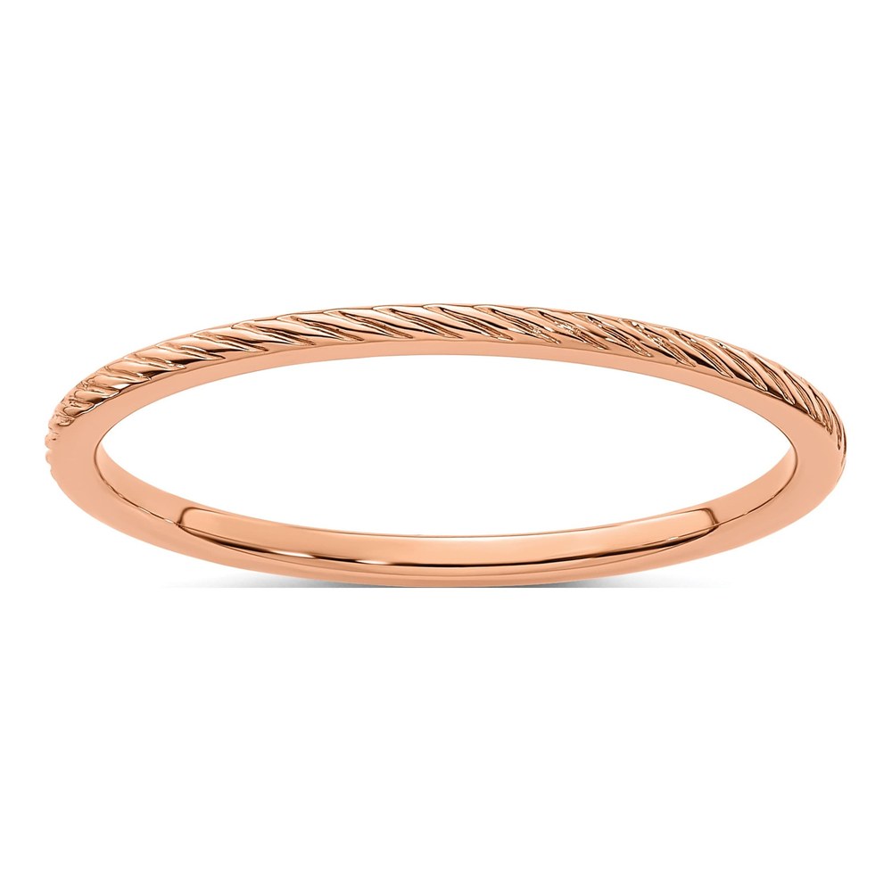 10K Rose Gold 1.2mm Twisted Wire Stackable Band