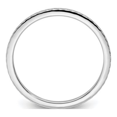 10K White Gold 1.2mm Twisted Stackable Band – view 3
