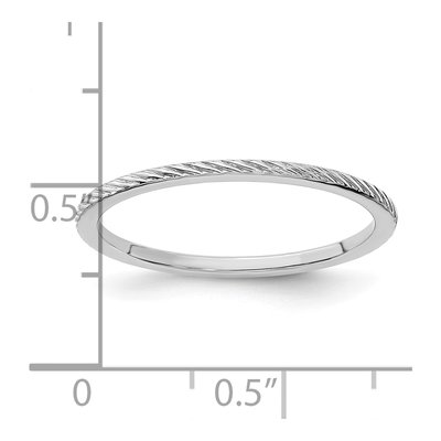 10K White Gold 1.2mm Twisted Stackable Band – view 6
